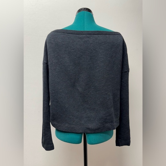 James Peres Women’s Vintage Terry Pullover Sweatshirt Dark Gray Boat Neck Size 2 - Picture 4 of 11